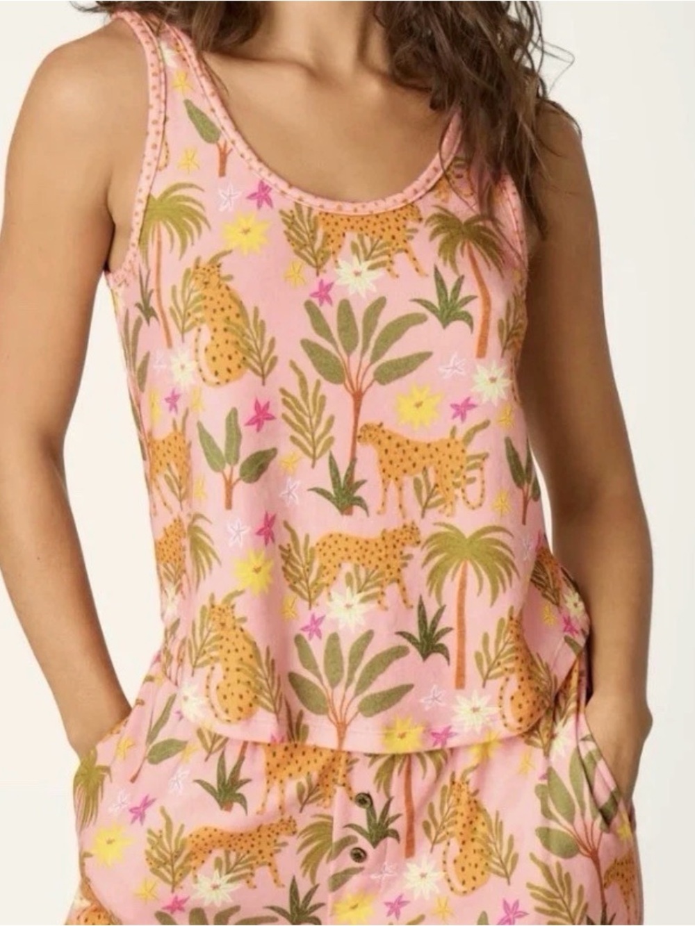 PJ SALVAGE In the Jungle Leopard Safari Tank Top